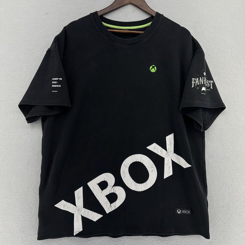 2019 Xbox Fanfest Gan0nTV Video Game Official License Black Shirt SZ L Baggy